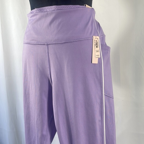 Victorias Secret Pink, purple, lilac, leggings with white stripe, XL - Picture 2 of 11